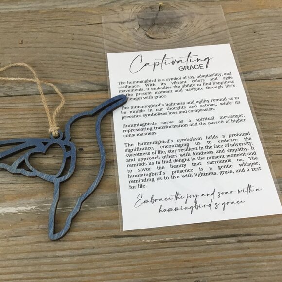 Hummingbird Story Card Christmas Ornament - Picture 2 of 3